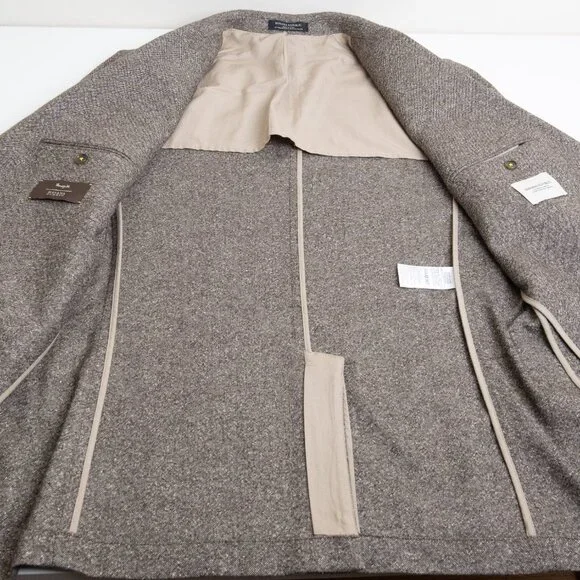 Banana Republic Italian Tweed Brown Suit 2pcs Jacket 42R Pants 36R - Picture 10 of 16